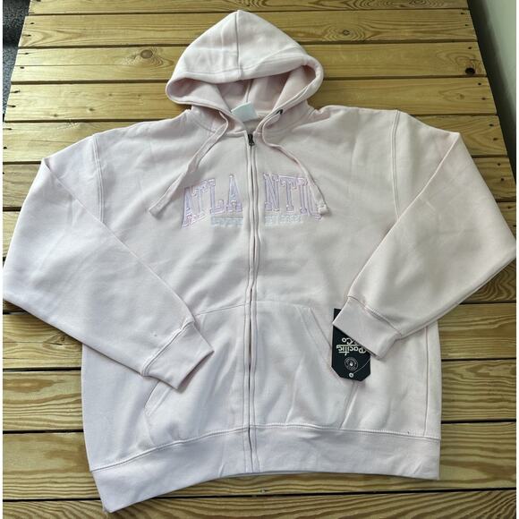 WT $49.95 Pacific & Co Hoodie Jacket Size Large Women’s Pink Full Zip - Picture 1 of 8